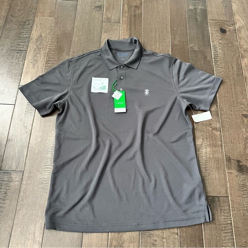 IZOD Golf Polo Shirt Tee Short Sleeved Top Men’s Gray M